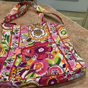 Vera Bradley Pink Multi Floral Quilted Shoulder Bag